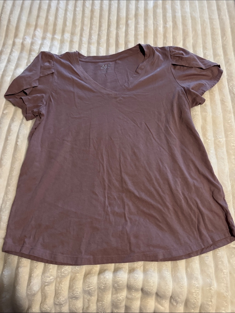 Maurices V-Neck Short Sleeve Tee — Mauve Plum
